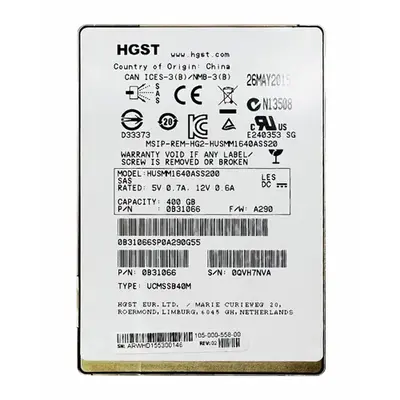 HGST 0B31066 | Ultrastar SSD1600MM Series 400GB Multi-Level Cell SAS 12Gb/s Mainstream Endurance (Crypto Sanitize) 2.5-inch S...