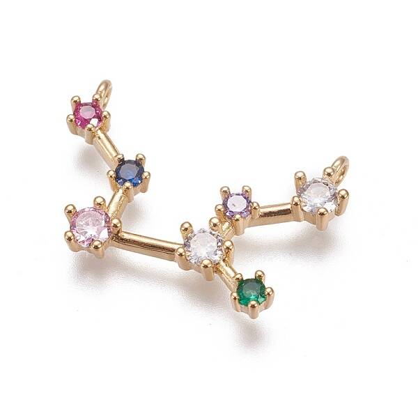 Brass Micro Pave Cubic Zirconia Pendants