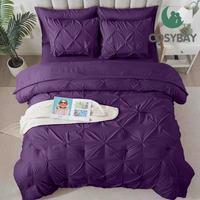 【Love my Home 】Cosybay 7PC Pintuck Comforter Set-1 Comforter,1 Fitted Sheet,1 Flat Sheet,2 Pillow Shams,2 Pillowcases-Pin...