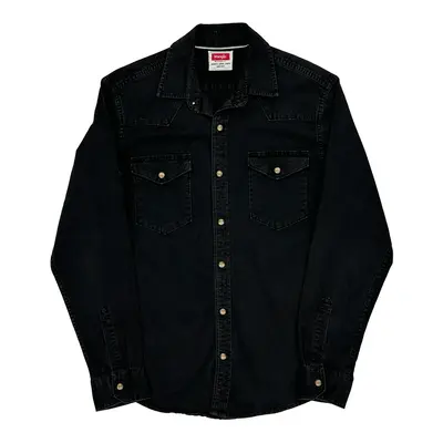 Wrangler Denim Shirt - Small Black Cotton
