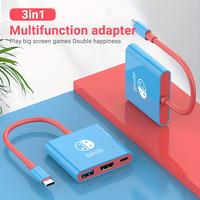3 in 1 Switch Dock for Nintendo, Switch Docking Station for TV, Portable Nintendo Switch TV Adapter USB C Charging Dock, Type...