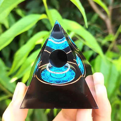 Resin Orgonite Pyramid Home Display Decorations