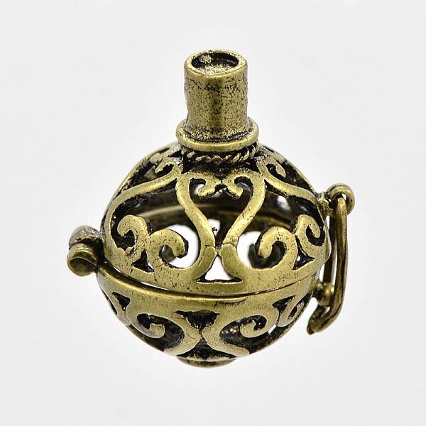 Brass Hollow Round Cage Pendants