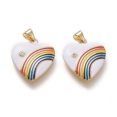 Brass Micro Pave Cubic Zirconia Pendants