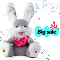 Talking Bunny Repeats What You Say Peek-A-Boo Toy , Stuffed Animals with Volume Adjustable, Singing Features & Interactive Bu...
