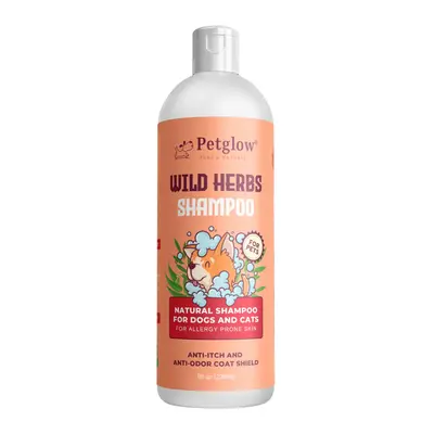 PetGlow Pure Natural Wild Herbs Shampoo for Dogs and Cats, Reduces Itching, Dandruff, Odor, Contains Aritha Tulsi Amla Soap N...