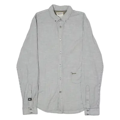DIESEL Slim Fit Mens Shirt Grey Striped Long Sleeve L