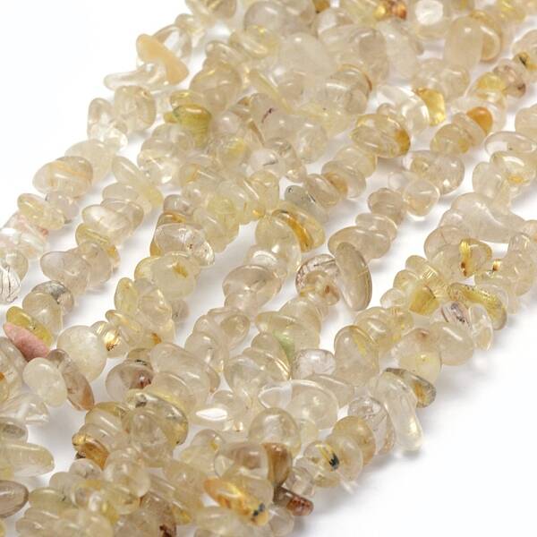 Natural Gold Rutilated Quartz Beads Strands