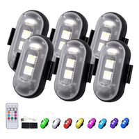 6PCS Wireless LED Lights for Car with Remote Control, Wireless LED Strobe Lights 8 Colors USB Charing IP65 Waterproof Anti-Co...