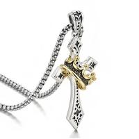[2025 New Products] Crown Cross Necklace,Personalized, Versatile, Stylish Design Necklace,Stainless steel Mens Cross Necklace...