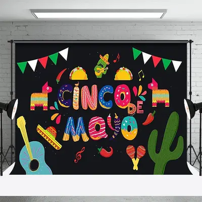 Sweet Donut Cinco De Mayo Mexican Fiesta Theme Backdrop - Aperturee