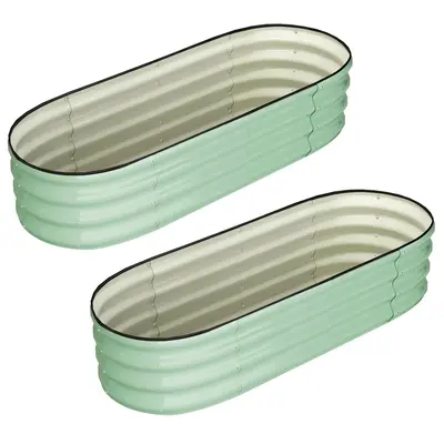 Garvee 2 Pcs 4.5' X 2' X 1' Galvanized Raised Garden Bed Outdoor,Planters for Outdoor Plants,Open-Ended Base Planter Raised B...