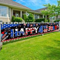 Happy 4th Of July Banner, Independence Day Patriotic Theme Bunting Banner, Memorial Day Decorations for Outside Yard Signs De...