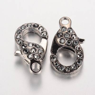 Alloy Glass Rhinestone Lobster Claw Clasps
