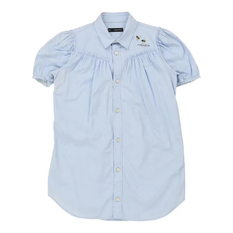 Dsquared2 Short Sleeve Shirt - Large Blue Cotton | Size: large