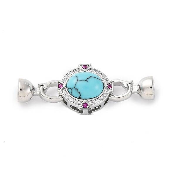 Brass Micro Pave Clear Cubic Zirconia Fold Over Clasps