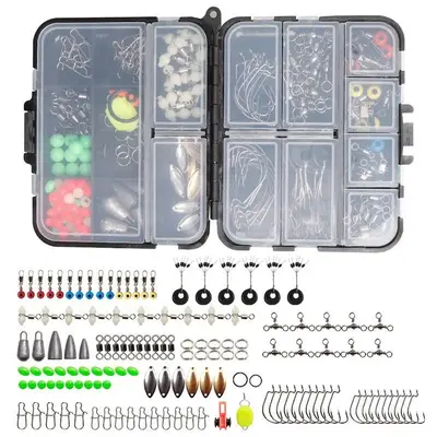 Fishing Lure Accessory Set with Storage Box, 183pcs Portable Multifunctional Fishing Tools, Fishing Gear, Professional Fishin...