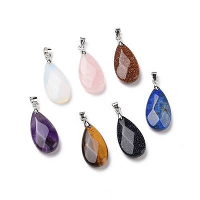 Natural & Synthetic Mixed Gemstone Pendants