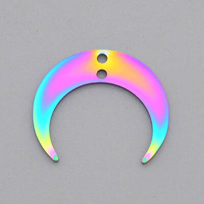Ion Plating(IP) 201 Stainless Steel 2-Loop Link Pendants