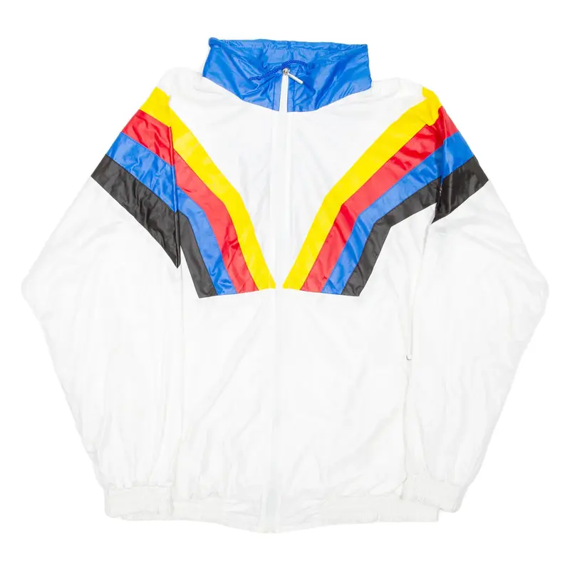 Mens Track Jacket White Striped XL
