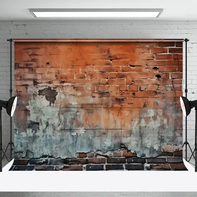 Aperturee Vintage Brick Wall Weathered Spots Marks Backdrop