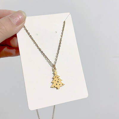 Christmas Stainless Steel Pendant Cable Chain Necklaces