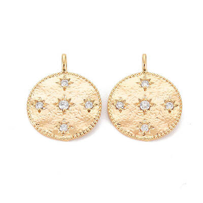 Brass Micro Pave Clear Cubic Zirconia Pendants