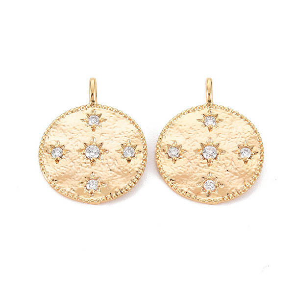 Brass Micro Pave Clear Cubic Zirconia Pendants
