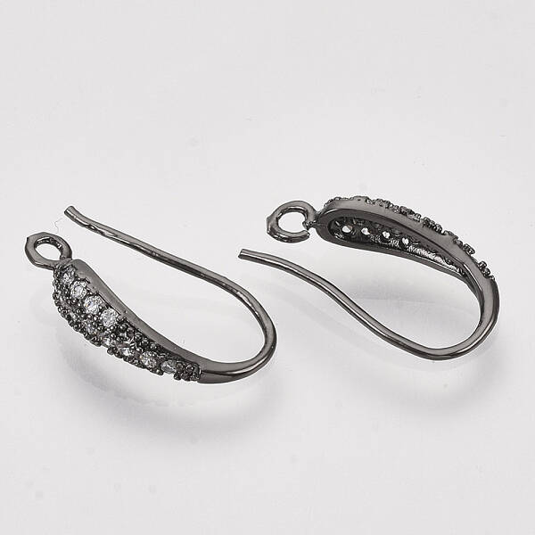 Electrophoresis Brass Micro Pave Cubic Zirconia Earring Hooks