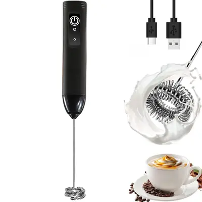 Milk Frother Rechargeable Handheld Electric Whisk Coffee Frother Mixer 3 Speed Adjustable Foam Maker Blender for Coffee Match...