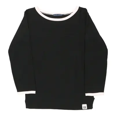 Ralph Lauren Long Sleeve T-Shirt - Medium Black Cotton