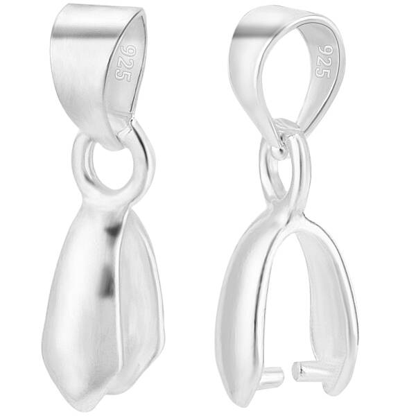 Beebeecraft 1 Box 6Pcs 925 Sterling Silver Snap on Bails Ice Pick Pinch Clip Bail Clasp Connectors Pendant Charm for DIY Neck...