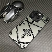 Cross-chain design pattern Case for iPhone 16 15 14 Pro Max 13 12 11 XR XS E Plus Shockproof Non Slip Military-Grade Protecti...