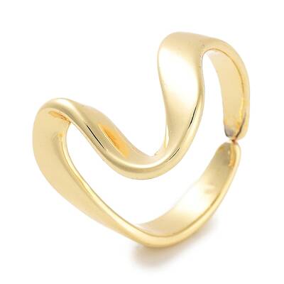 Heart Rack Plating Brass Open Cuff Rings