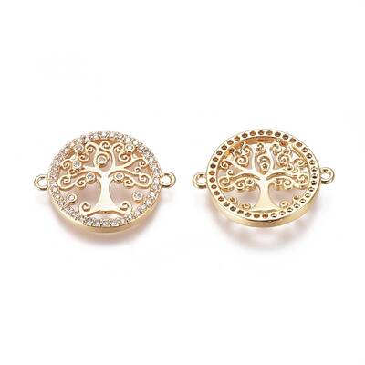 Brass Micro Pave Cubic Zirconia Links connectors