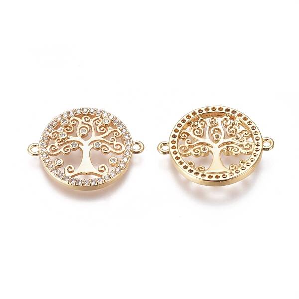 Brass Micro Pave Cubic Zirconia Links connectors