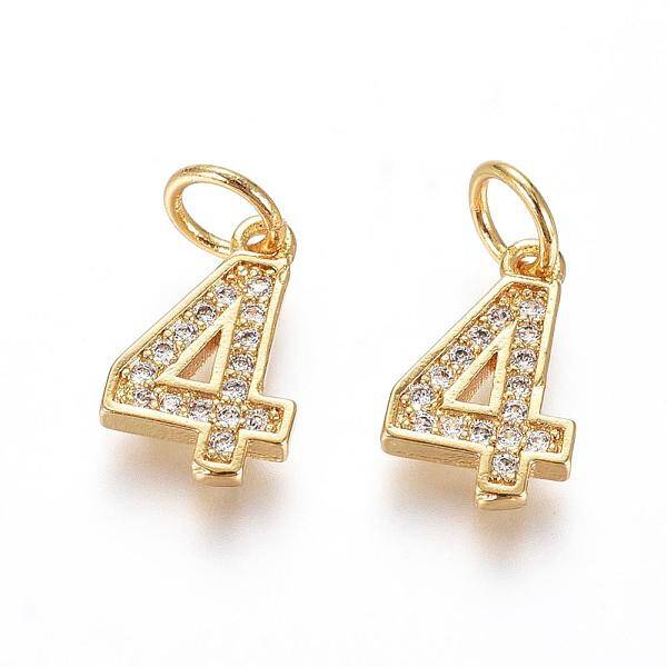 Brass Micro Pave Clear Cubic Zirconia Charms