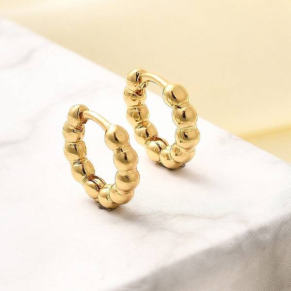 Rack Plating Round Brass Hoop Earrings for Women