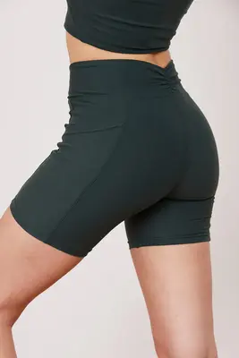 Thyme Midi Bike Short | Size: S | Color: Thyme | Style: Ruching
