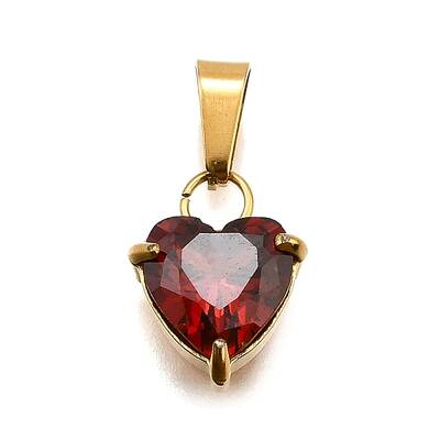 304 Stainless Steel Micro Pave Cubic Zirconia Pendants
