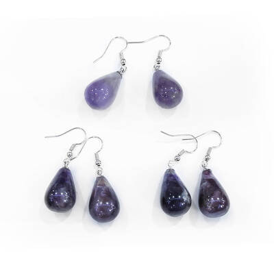Natural Amethyst Dangle Earrings