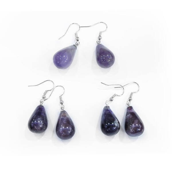 Natural Amethyst Dangle Earrings