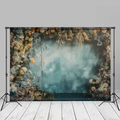 Yellow And White Floral Abtract Wall Backdrop For Photo - Aperturee