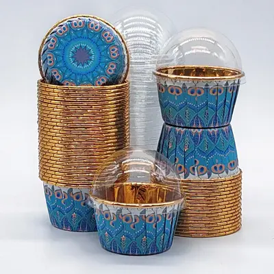 Disposable Baking Cups, 50pcs/set Heat Resistant Baking Cup with/without Lid, Muffin Cup, Baking Mold for Wedding & Birthday ...