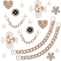 18 count Bling Shoe Charms for Women, Flower  Clog Shoes Accessories, Fashion  Rhinestone Shoes Charms  Chain DIY Sandals Dec...