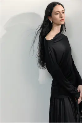 Asymmetrical One-Shoulder Fitted Knit Sweater