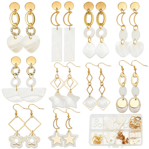 DIY Shell & Stainless Steel Dangle Earring Making Kits