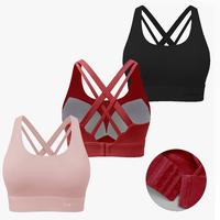 BaseTry High Impact Sports Bra for Women Adjustable Criss Cross Back Hook and Eye Closure High Support Running Bra Regular Fi...