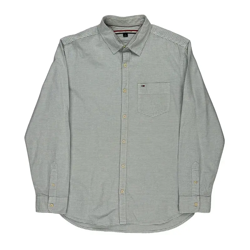 Tommy Hilfiger Striped Shirt - Large White Cotton