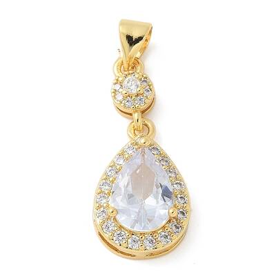 Brass Micro Pave Cubic Zirconia Pendants